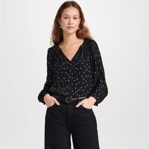 NWT Velvet Krista Blouse - Black and Gold Blouse